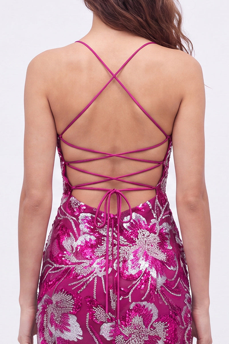 Load image into Gallery viewer, Dark Green Sparkly Floral Tight Beaded Short Cocktail Dress