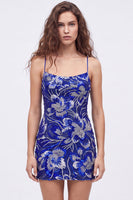 Load image into Gallery viewer, Dark Green Sparkly Floral Tight Beaded Short Cocktail Dress