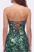 Load image into Gallery viewer, Fuchsia Floral Sweetheart Sparkly Short Tight Cocktail Dress with Sequins