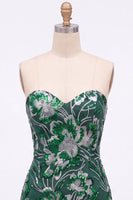 Load image into Gallery viewer, Fuchsia Floral Sweetheart Sparkly Short Tight Cocktail Dress with Sequins