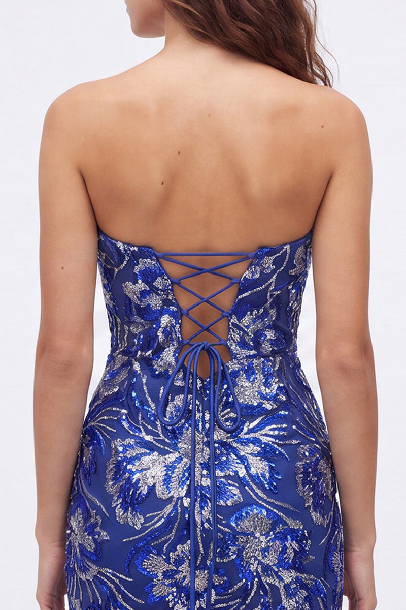 Load image into Gallery viewer, Fuchsia Floral Sweetheart Sparkly Short Tight Cocktail Dress with Sequins