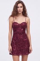 Load image into Gallery viewer, Pink Sparkly A Line Floral Short Cocktail Dress with Sequins