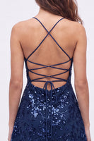 Load image into Gallery viewer, Pink Sparkly A Line Floral Short Cocktail Dress with Sequins