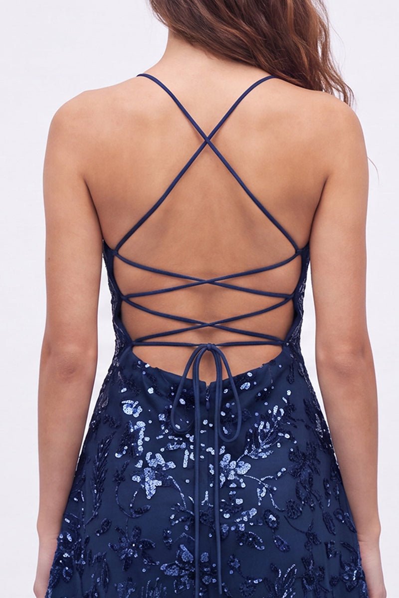 Load image into Gallery viewer, Pink Sparkly A Line Floral Short Cocktail Dress with Sequins