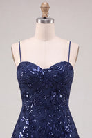 Load image into Gallery viewer, Pink Sparkly A Line Floral Short Cocktail Dress with Sequins