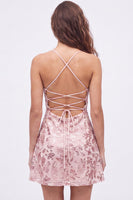 Load image into Gallery viewer, Pink Sparkly A Line Floral Short Cocktail Dress with Sequins