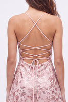 Load image into Gallery viewer, Pink Sparkly A Line Floral Short Cocktail Dress with Sequins