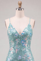 Load image into Gallery viewer, Floral Red Tight Sparkly Short Sequins Cocktail Dress