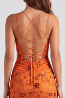Load image into Gallery viewer, Pink Floral Sparkly Spaghetti Straps Beaded Short Cocktail Dress