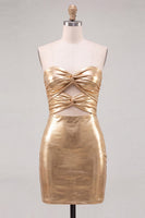 Load image into Gallery viewer, Pink Cut Out Sweetheart Tight Short Metallic Cocktail Dress