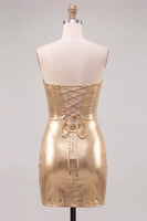 Load image into Gallery viewer, Pink Cut Out Sweetheart Tight Short Metallic Cocktail Dress