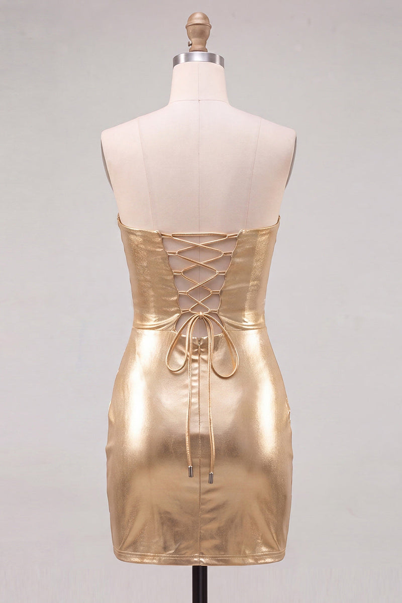 Load image into Gallery viewer, Pink Cut Out Sweetheart Tight Short Metallic Cocktail Dress