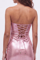 Load image into Gallery viewer, Pink Cut Out Sweetheart Tight Short Metallic Cocktail Dress