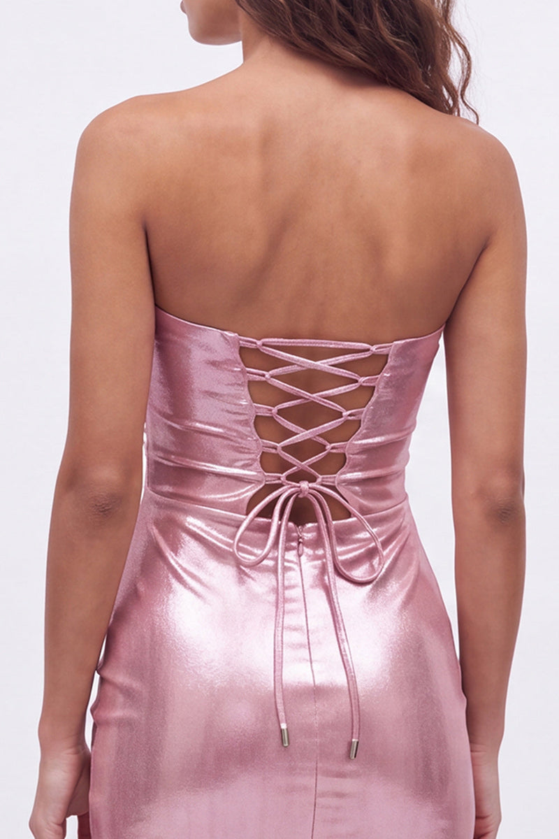 Load image into Gallery viewer, Pink Cut Out Sweetheart Tight Short Metallic Cocktail Dress