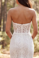 Load image into Gallery viewer, Ivory Mermaid Ruffled Lace Sweep Train Boho Wedding Dress