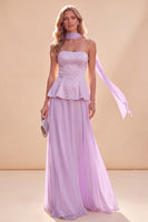 Load image into Gallery viewer, Sparkly White Chiffon Beaded Beach Neck Scarf Long Wedding Guest Dress