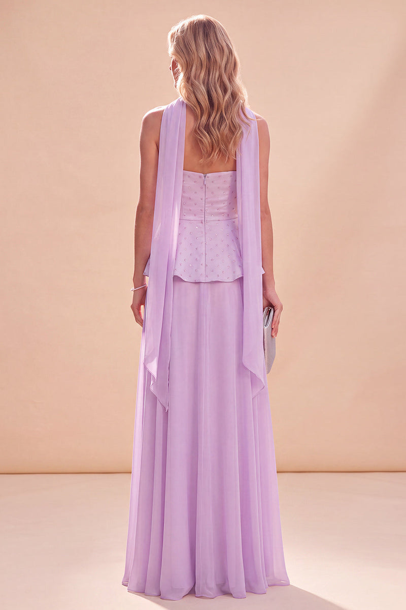 Load image into Gallery viewer, Sparkly White Chiffon Beaded Beach Neck Scarf Long Wedding Guest Dress