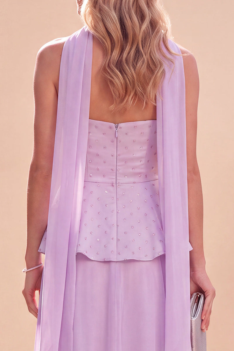 Load image into Gallery viewer, Sparkly White Chiffon Beaded Beach Neck Scarf Long Wedding Guest Dress