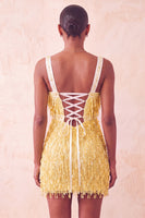 Load image into Gallery viewer, Brown Fringed Tight Thick Straps Short Cocktail Dress with Beading