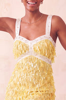Load image into Gallery viewer, Brown Fringed Tight Thick Straps Short Cocktail Dress with Beading