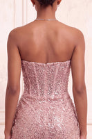 Load image into Gallery viewer, Sparkly Champagne Tight Ruched Sequin Short Corset Cocktail Dress