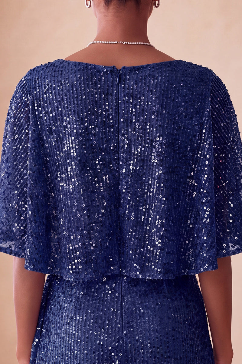 Load image into Gallery viewer, Sparkly Pink Ruched Tight Short Sequin Cocktail Dress with Cape