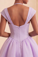 Load image into Gallery viewer, Mint Green A-Line Short Cocktail Dress with Covered Buttons
