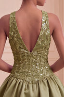 Load image into Gallery viewer, Sky Blue A-Line V-Neck Sequin Appliqued Short Cocktail Dress