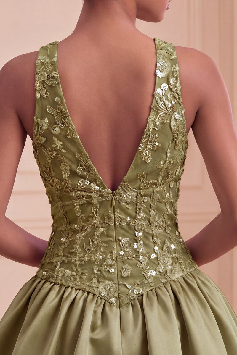 Load image into Gallery viewer, Sky Blue A-Line V-Neck Sequin Appliqued Short Cocktail Dress