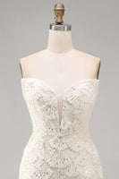 Load image into Gallery viewer, Sparkly Floral Ivory Sequin Sweetheart Short Tight Cocktail Dress