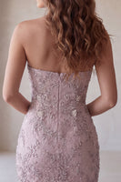 Load image into Gallery viewer, Fog Lace Floral Sparkly Strapless Tight Short Beaded Cocktail Dress