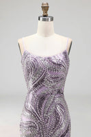 Load image into Gallery viewer, Sparkly Lilac Beaded Short Tight Cocktail Dress