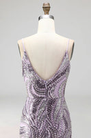 Load image into Gallery viewer, Sparkly Lilac Beaded Short Tight Cocktail Dress