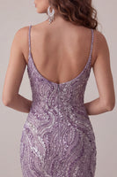 Load image into Gallery viewer, Sparkly Lilac Beaded Short Tight Cocktail Dress