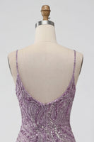 Load image into Gallery viewer, Sparkly Lilac Beaded Short Tight Cocktail Dress