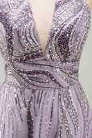Load image into Gallery viewer, Sparkly Halter A-Line Lilac Short Sequin Cocktail Dress