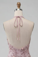 Load image into Gallery viewer, Floral Fog Sparkly Halter Tight Short Beaded Cocktail Dress