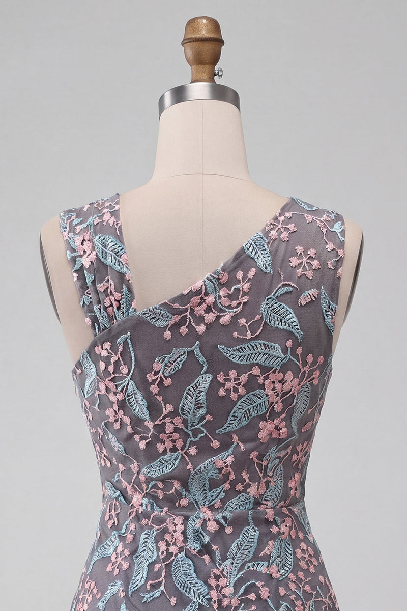 Load image into Gallery viewer, Floral Black Ruched Short Tight Cocktail Dress with Rhinestone
