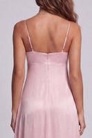 Load image into Gallery viewer, Light Pink Mermaid Satin Spaghetti Straps Long Formal Dress with Cape