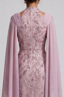 Load image into Gallery viewer, Floral Fog A Line Beaded Midi Mother of the Bride Dress with Pockets