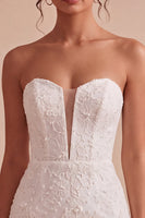Load image into Gallery viewer, White Lace Floral Tight Sweetheart Short Corset Graduation Dress