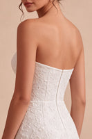 Load image into Gallery viewer, White Lace Floral Tight Sweetheart Short Corset Graduation Dress