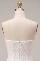 Load image into Gallery viewer, White Lace Floral Tight Sweetheart Short Corset Graduation Dress