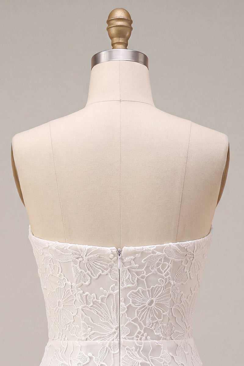 Load image into Gallery viewer, White Lace Floral Tight Sweetheart Short Corset Graduation Dress