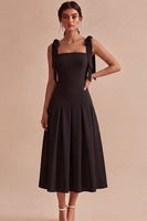Load image into Gallery viewer, White A-Line Ruched Square Neck Midi Engagement Dress with Bows