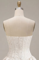Load image into Gallery viewer, White Floral Ruffled Strapless A Line Mini Corset Graduation Dress