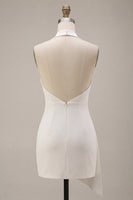 Load image into Gallery viewer, Black Tight Cowl Neck Halter Short Graduation Dress with Sash