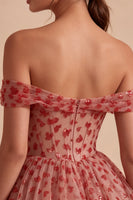 Load image into Gallery viewer, Red Sparkly Corset A Line Sequins Ruffled Short Cocktail Dress