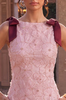 Load image into Gallery viewer, Sparkly Pink Floral Beaded Tight Mini Cocktail Dress with Pockets