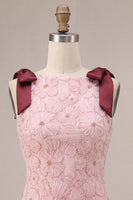 Load image into Gallery viewer, Sparkly Pink Floral Beaded Tight Mini Cocktail Dress with Pockets